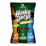 Hunky Dorys Crinkle Cut Pack Variety 6 X 25g Tayto